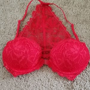 Red Pink Brand Racerback Push-Up Bra